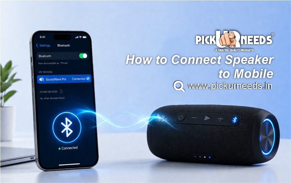 How to connect a speaker to mobile?